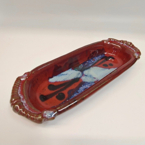 #220809 Baking Dish Red with Splash 10x4 $12 at Hunter Wolff Gallery